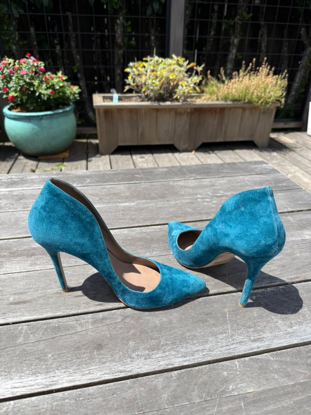 Reiss blue suede heels - Picture 2 of 4